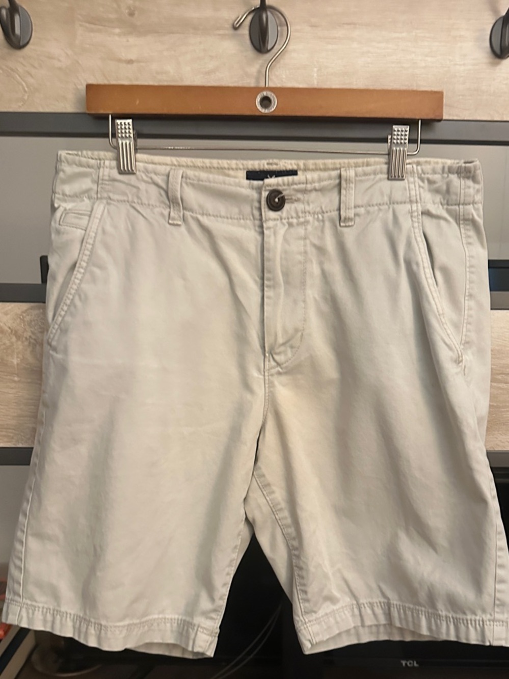 American Eagle Outfitters Off-White Flat Front Men's Shorts